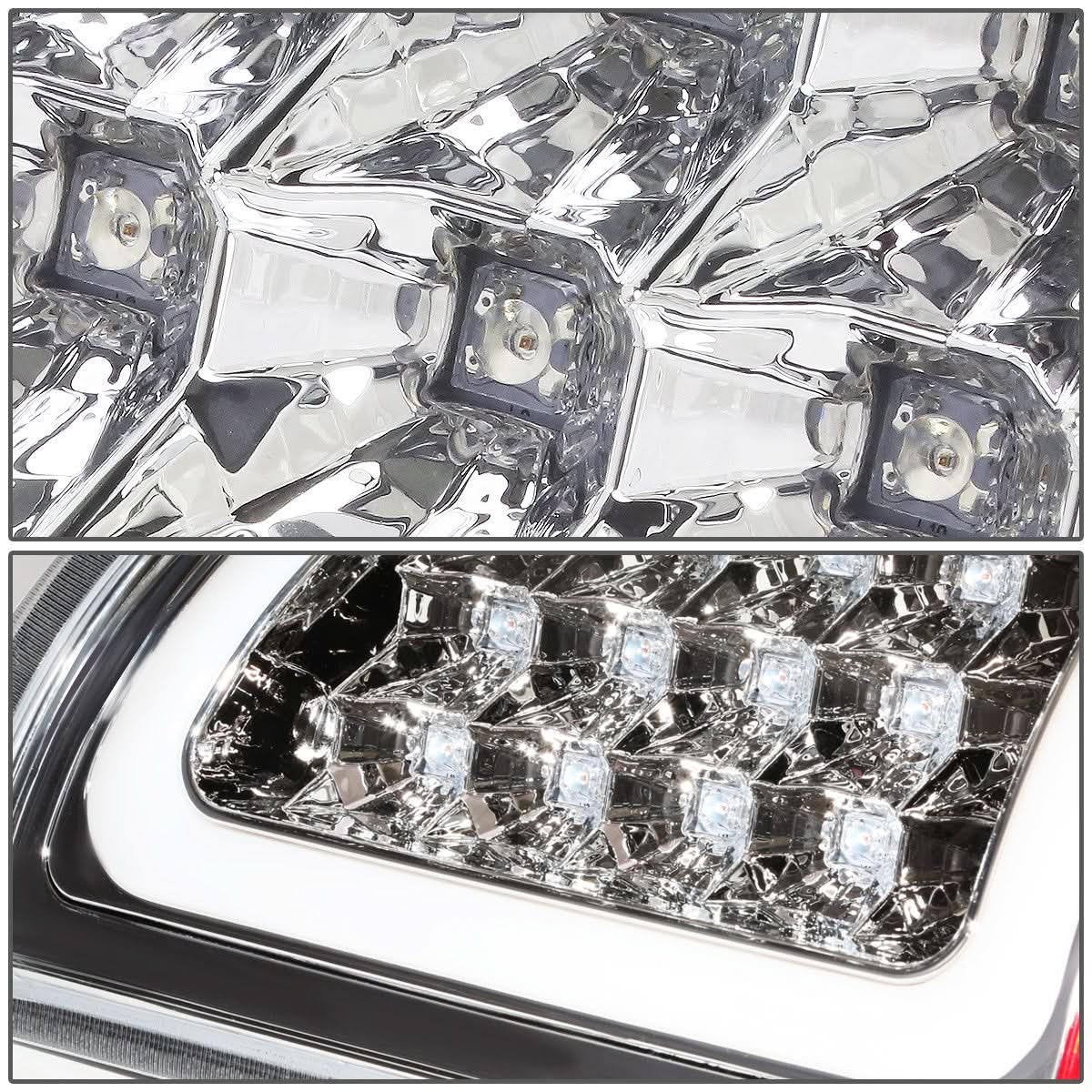 02-06 Dodge Ram C-Bar U-Halo LED Tail Lights Chrome Clear