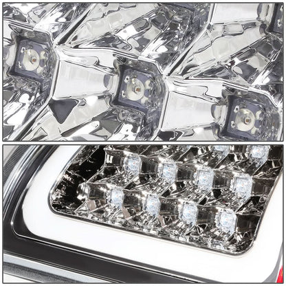 02-06 Dodge Ram C-Bar U-Halo LED Tail Lights Chrome Clear