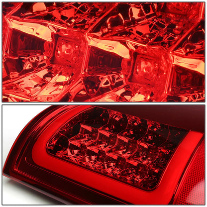 02-06 Dodge Ram C-Bar U-Halo LED Tail Lights Chrome Red