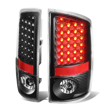 02-06 Dodge Ram 1500/2500/3500 LED Tail Lights - Black/Clear
