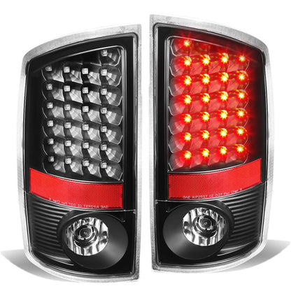 02-06 Dodge Ram 1500/2500/3500 LED Tail Lights - Black/Clear