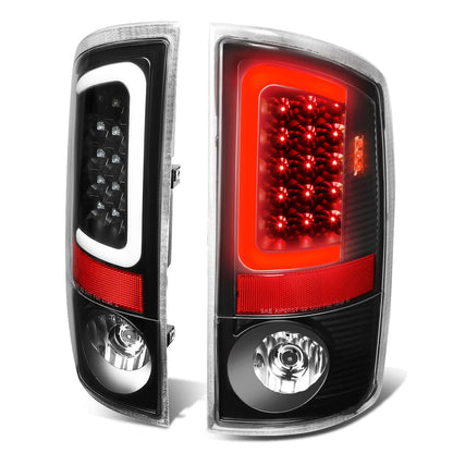 07-09 Dodge Ram C-Bar 3D U-Halo LED Tail Lights Black/Clear