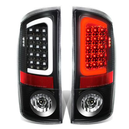 07-09 Dodge Ram C-Bar 3D U-Halo LED Tail Lights Black/Clear
