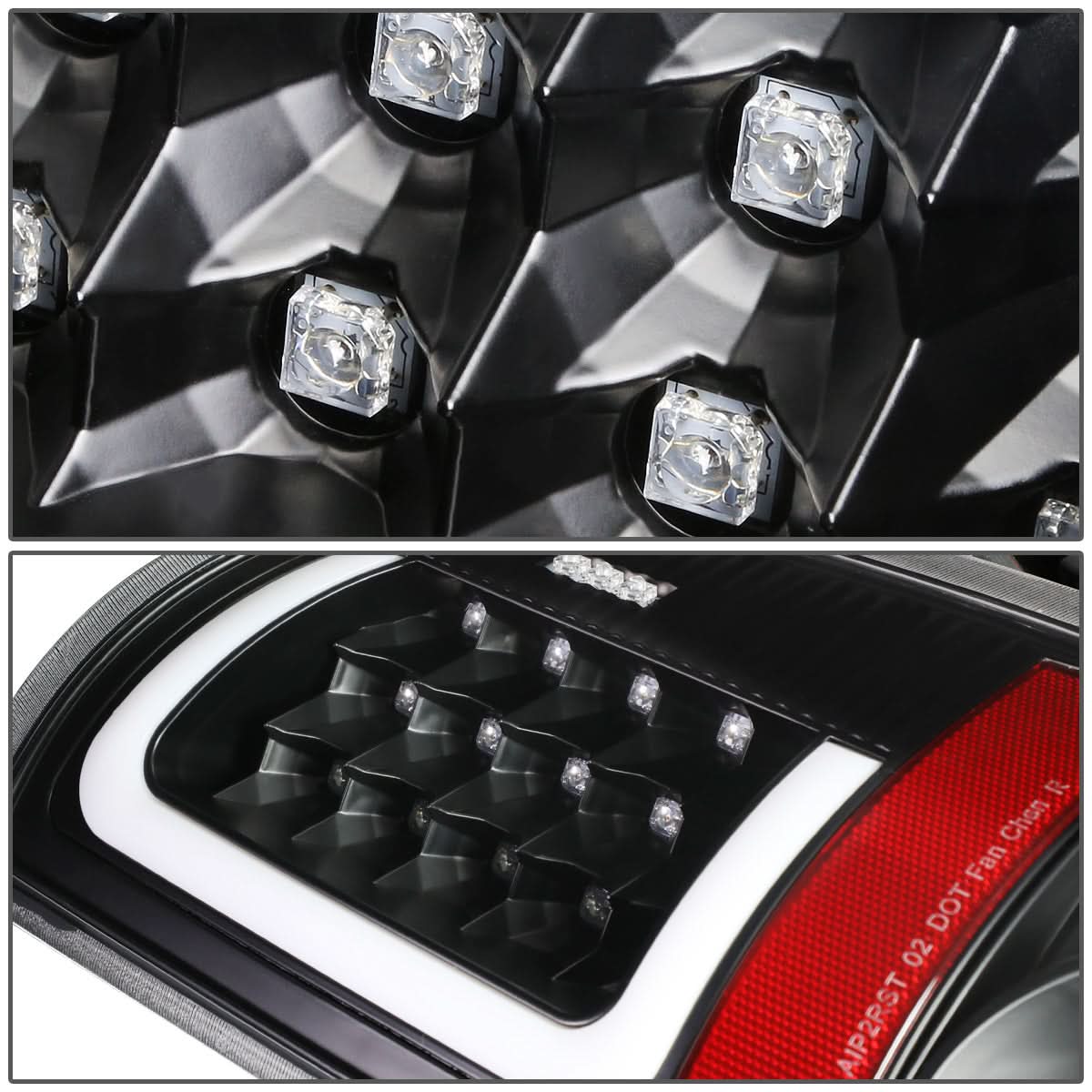 07-09 Dodge Ram C-Bar 3D U-Halo LED Tail Lights Black/Clear