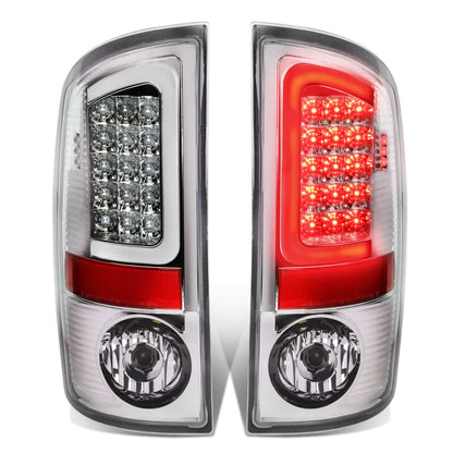 07-09 Dodge Ram C-Bar 3D U-Halo LED Tail Lights Chrome/Clear