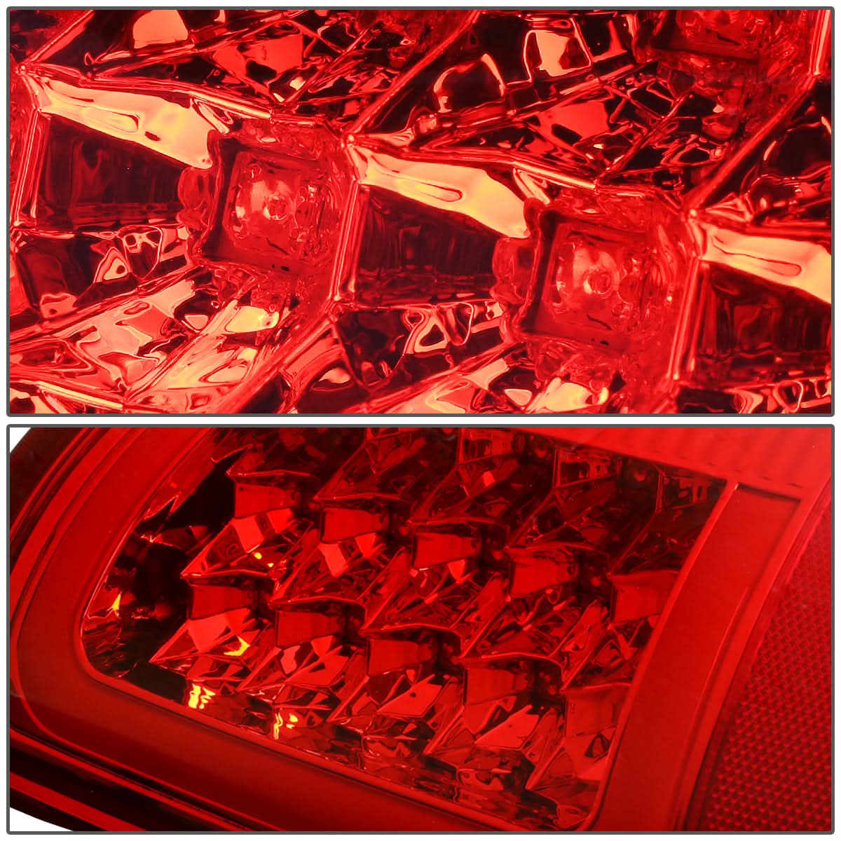 07-09 Dodge Ram C-Bar 3D U-Halo LED Tail Lights Chrome Red