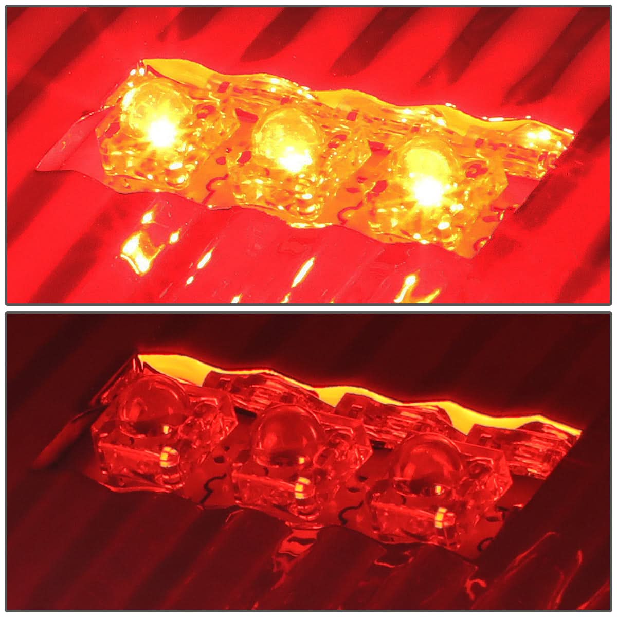 07-09 Dodge Ram C-Bar 3D U-Halo LED Tail Lights Chrome Red