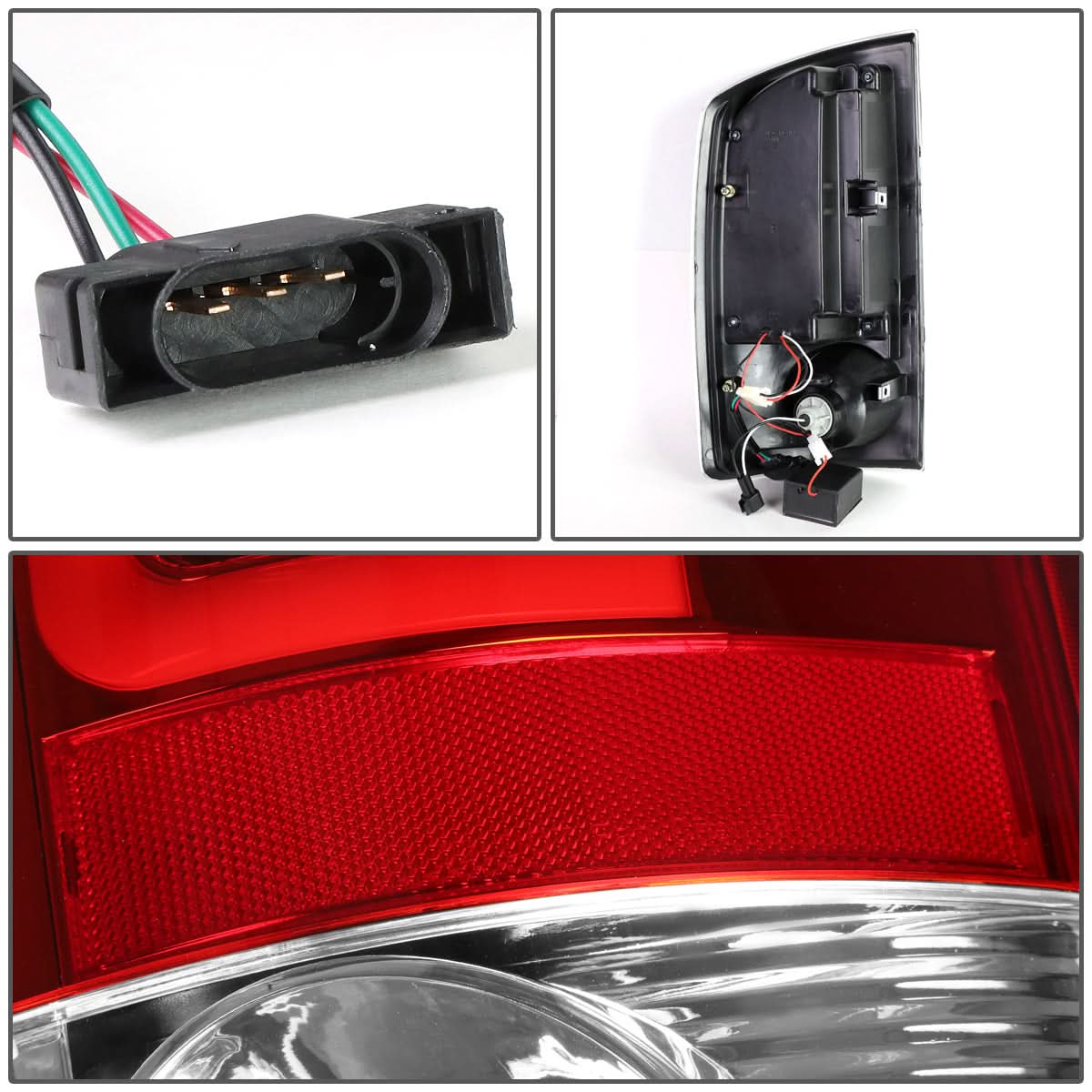 07-09 Dodge Ram C-Bar 3D U-Halo LED Tail Lights Chrome Red