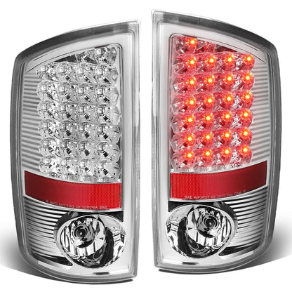 2007-2009 Dodge Ram LED Tail Lights Chrome/Clear