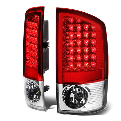 07-09 Dodge Ram 1500 2500 3500 LED Tail Lights Chrome Red