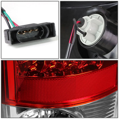 07-09 Dodge Ram 1500 2500 3500 LED Tail Lights Chrome Red