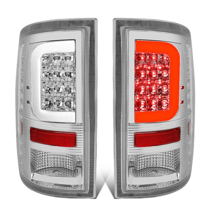 09-17 Dodge Ram C-Bar 3D LED Tail Lights Chrome/Clear
