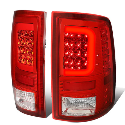 09-17 Dodge Ram C-Bar 3D LED Tail Lights Chrome Red