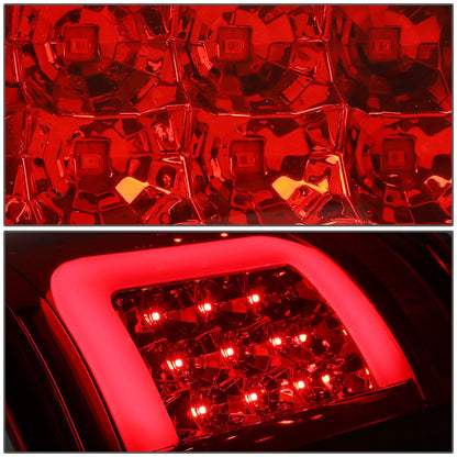 09-17 Dodge Ram C-Bar 3D LED Tail Lights Chrome Red