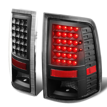 09-17 Dodge Ram 1500 2500 3500 LED Tail Lights Black Clear