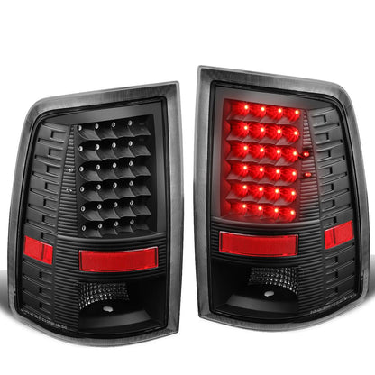 09-17 Dodge Ram 1500 2500 3500 LED Tail Lights Black Clear