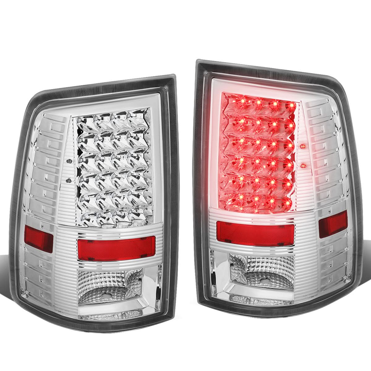 09-17 Dodge Ram 1500 2500 3500 LED Tail Lights Chrome Clear