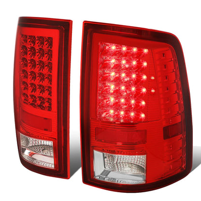 09-17 Dodge Ram LED Tail Lights Chrome Red