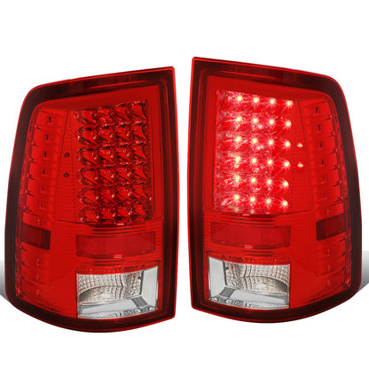 09-17 Dodge Ram LED Tail Lights Chrome Red