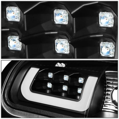 94-02 Dodge Ram C-Bar 3D U-Halo LED Tail Lights Black/Clear