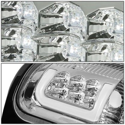 94-02 Dodge Ram C-Bar 3D U-Halo LED Tail Lights Chrome Clear