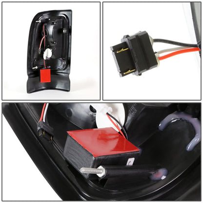 94-02 Dodge Ram LED Tail Lights - Black/Clear