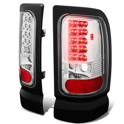 94-02 Dodge Ram LED Tail Lights - Chrome/Clear