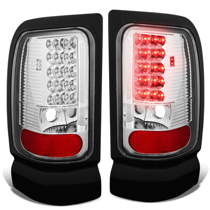 94-02 Dodge Ram LED Tail Lights - Chrome/Clear