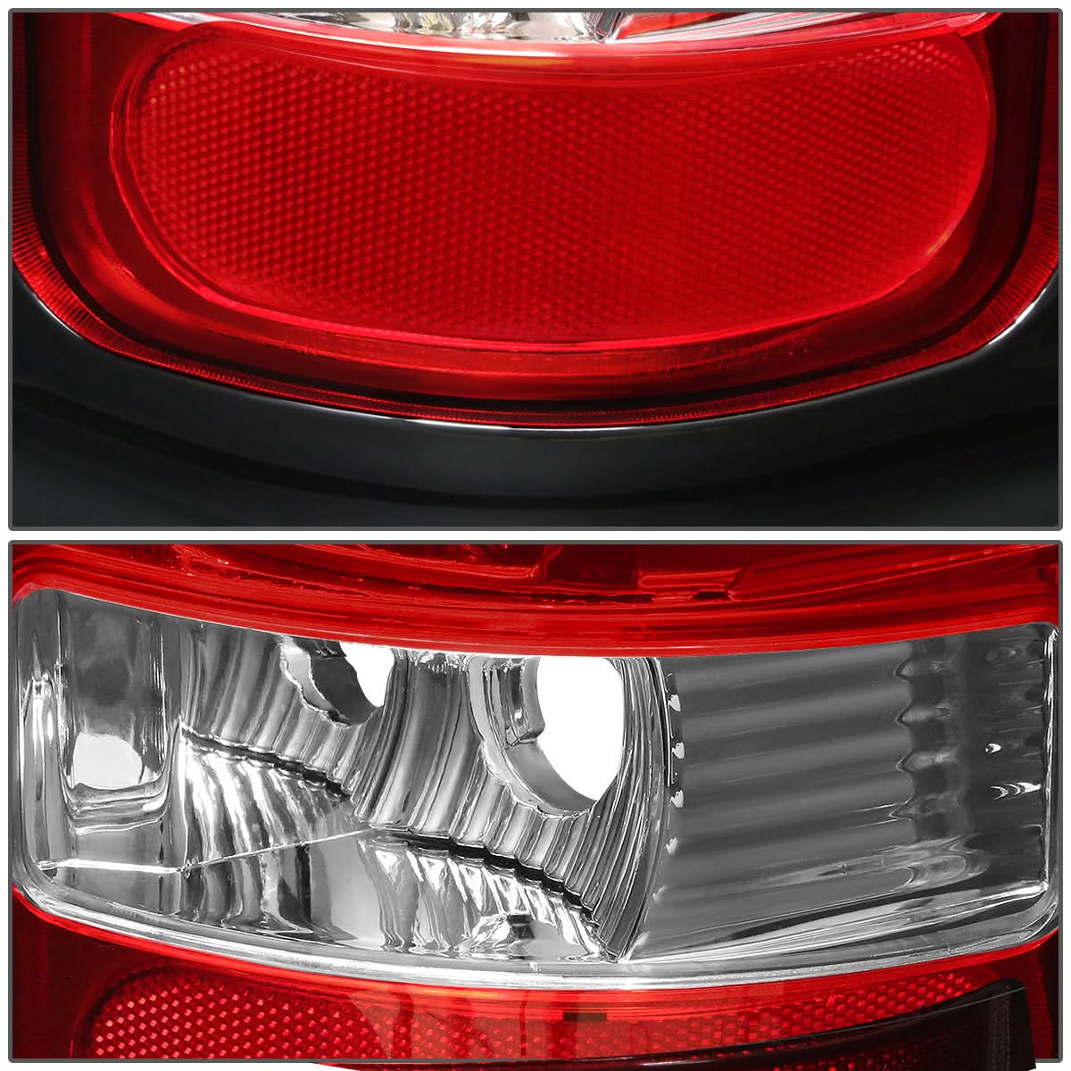 94-02 Dodge Ram LED Tail Lights Chrome Red