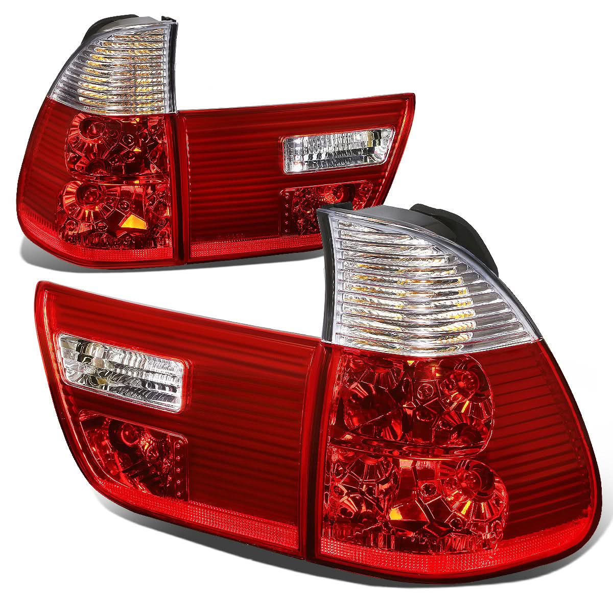 2000-2006 BMW X5 Red Clear Tail Lights