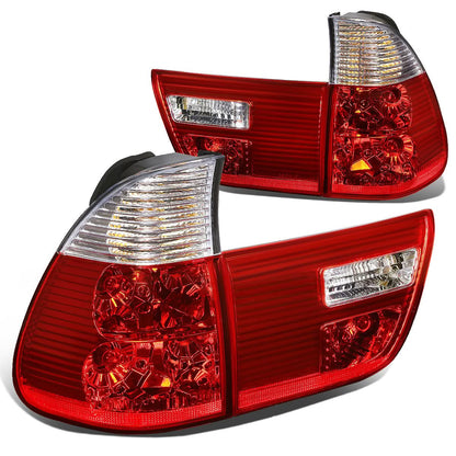 2000-2006 BMW X5 Red Clear Tail Lights