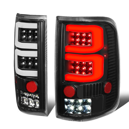 04-08 Ford F-150 3D Style Dual C-Bar LED Tail Lights - Black/Clear