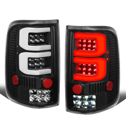 04-08 Ford F-150 3D Style Dual C-Bar LED Tail Lights - Black/Clear