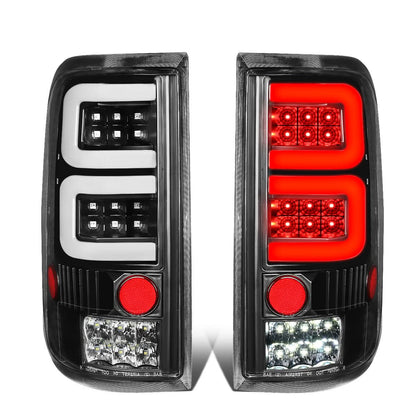 04-08 Ford F-150 3D Style Dual C-Bar LED Tail Lights - Black/Clear