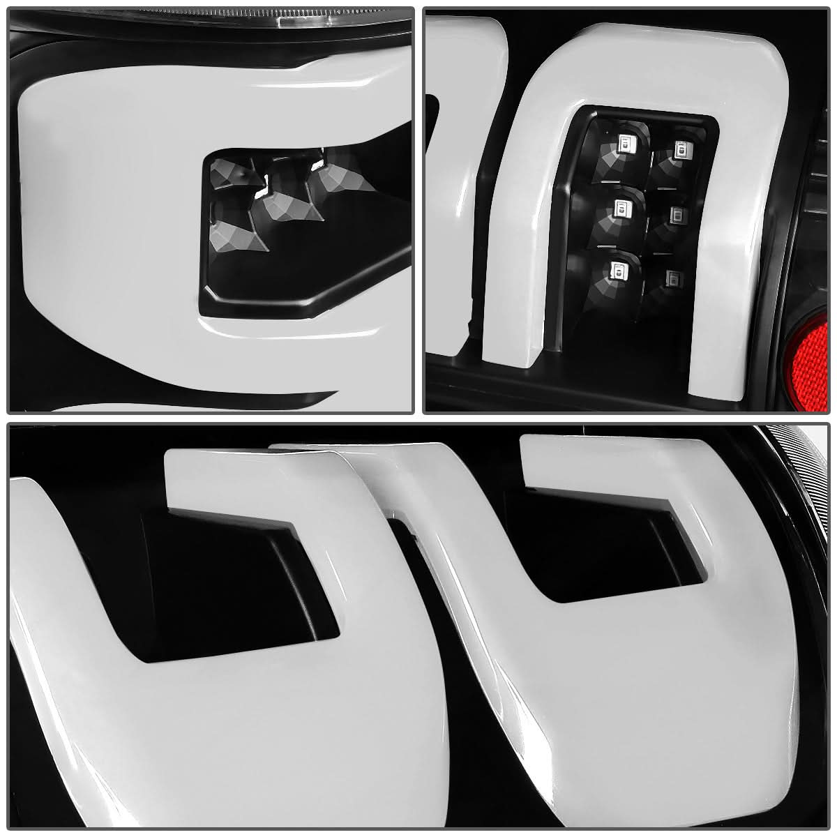 04-08 Ford F-150 3D Style Dual C-Bar LED Tail Lights - Black/Clear