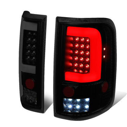 04-08 Ford F-150 3D C-Bar LED Tail Lights - Black/Smoke