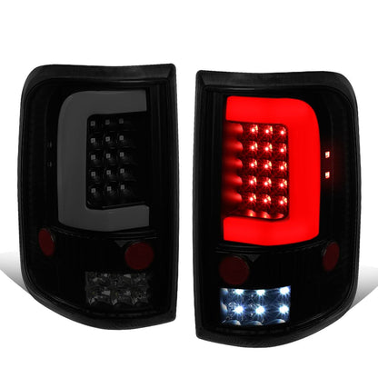04-08 Ford F-150 3D C-Bar LED Tail Lights - Black/Smoke