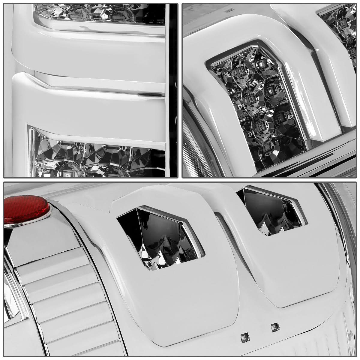04-08 Ford F-150 3D Style Dual C-Bar LED Tail Lights - Chrome/Clear