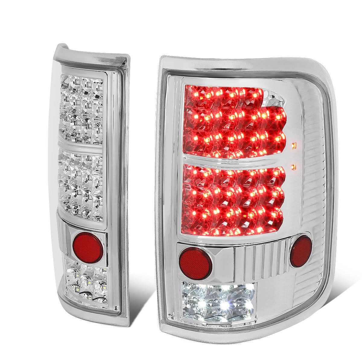 04-08 Ford F-150 LED Tail Lights Chrome Clear