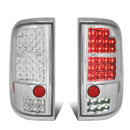 04-08 Ford F-150 LED Tail Lights Chrome Clear