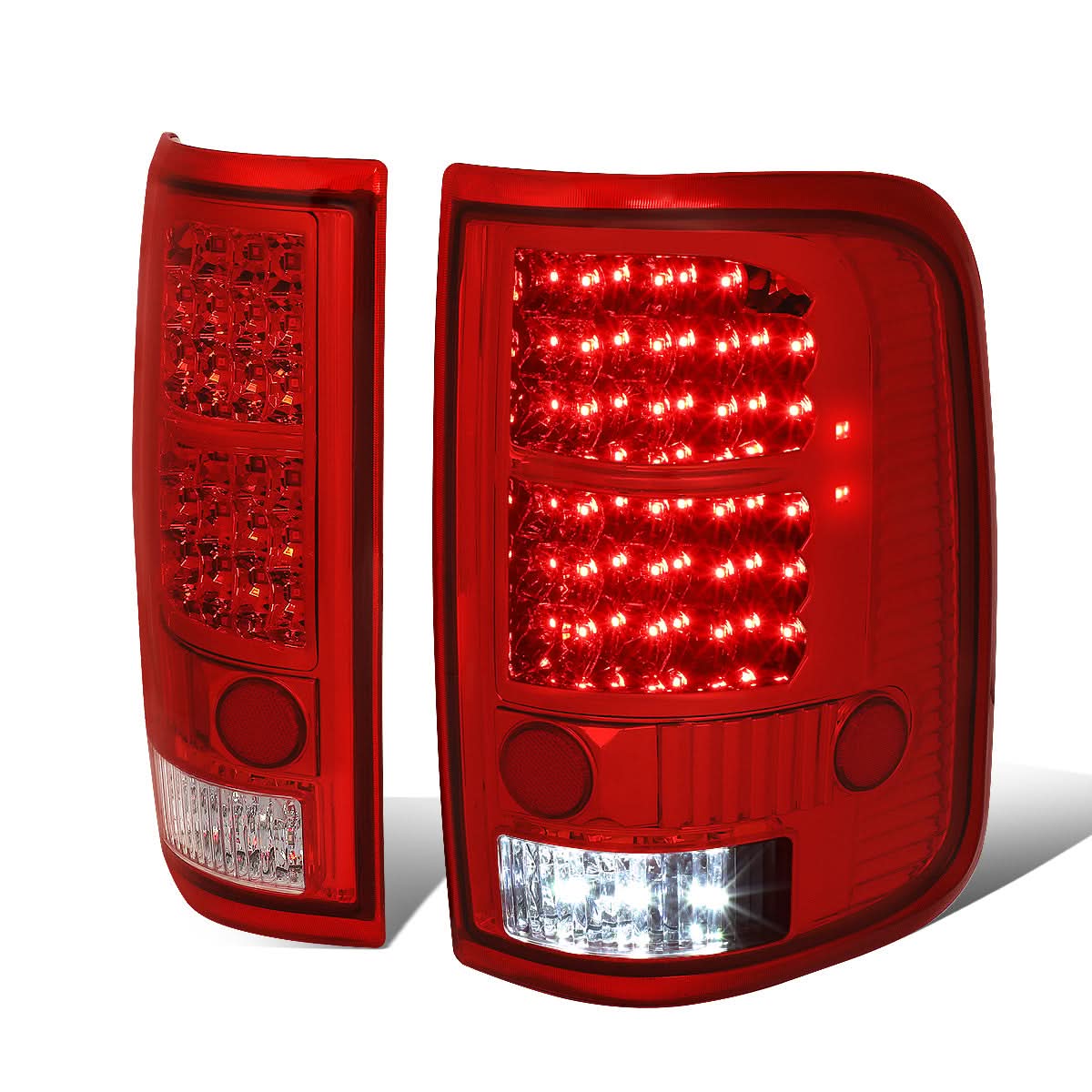 04-08 Ford F-150 LED Tail Lights Chrome Red