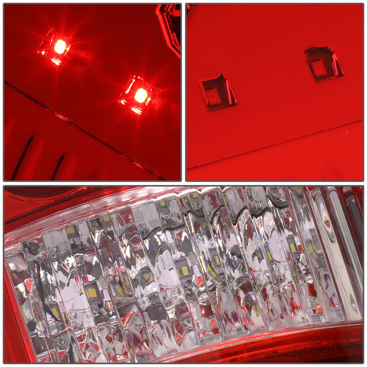 04-08 Ford F-150 LED Tail Lights Chrome Red