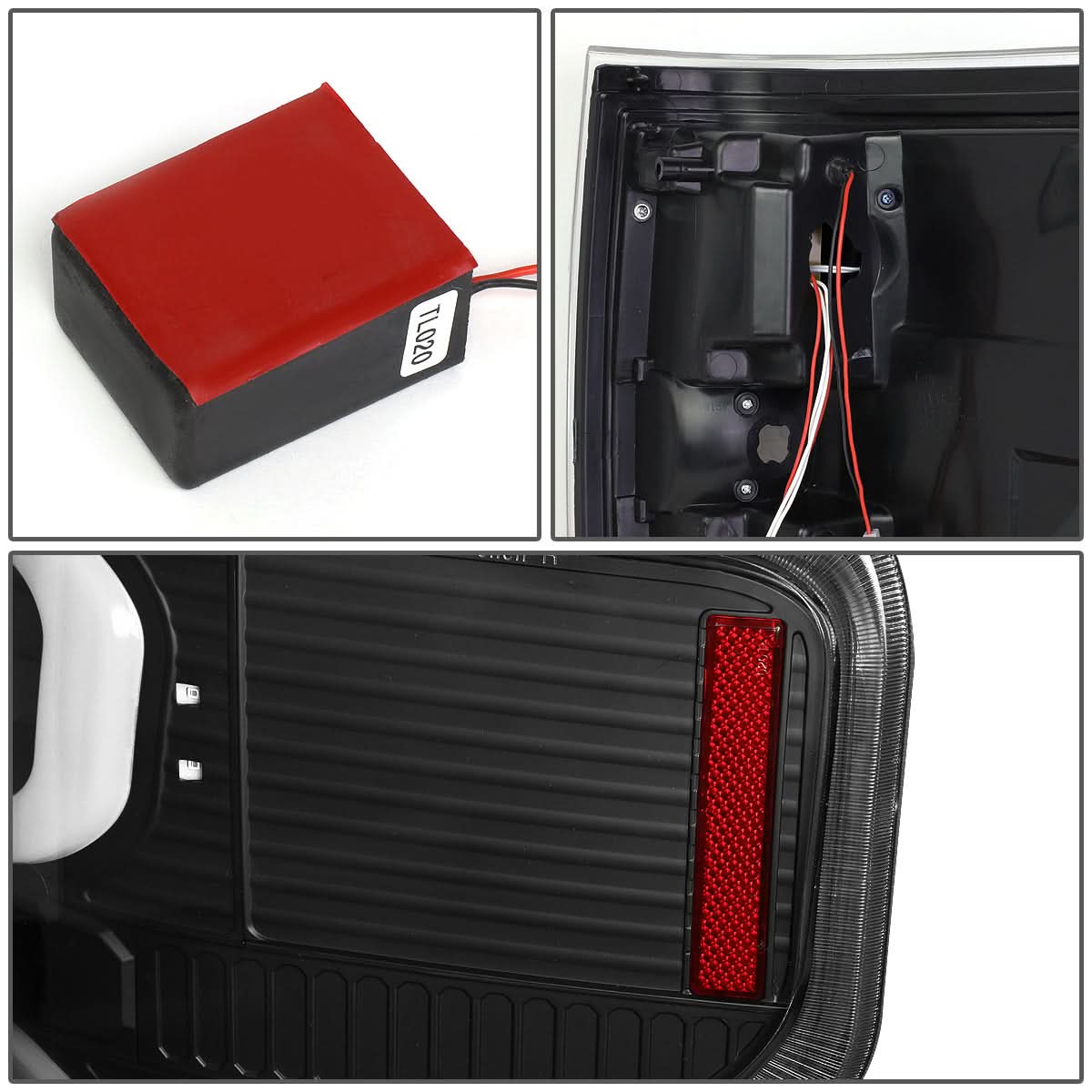 09-14 Ford F-150 Dual C-Bar 3D LED Tail Lights Black/Clear