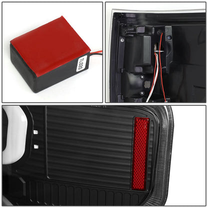 09-14 Ford F-150 Dual C-Bar 3D LED Tail Lights Black/Clear