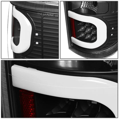 09-14 Ford F-150 Dual C-Bar 3D LED Tail Lights Black/Clear