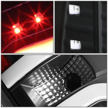 09-14 Ford F-150 Dual C-Bar 3D LED Tail Lights Black/Clear