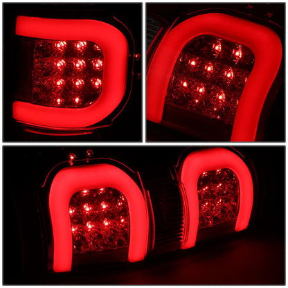 09-14 Ford F-150 Dual C-Bar 3D LED Tail Lights - Chrome/Red