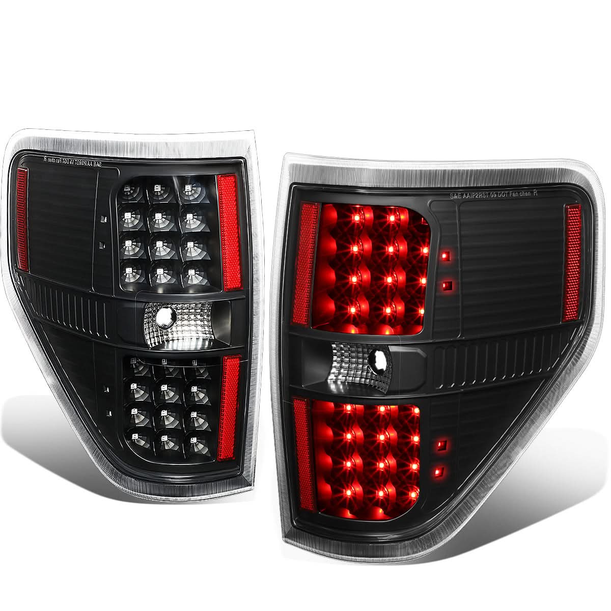 09-14 Ford F-150 Full LED Tail Lights - Black/Clear