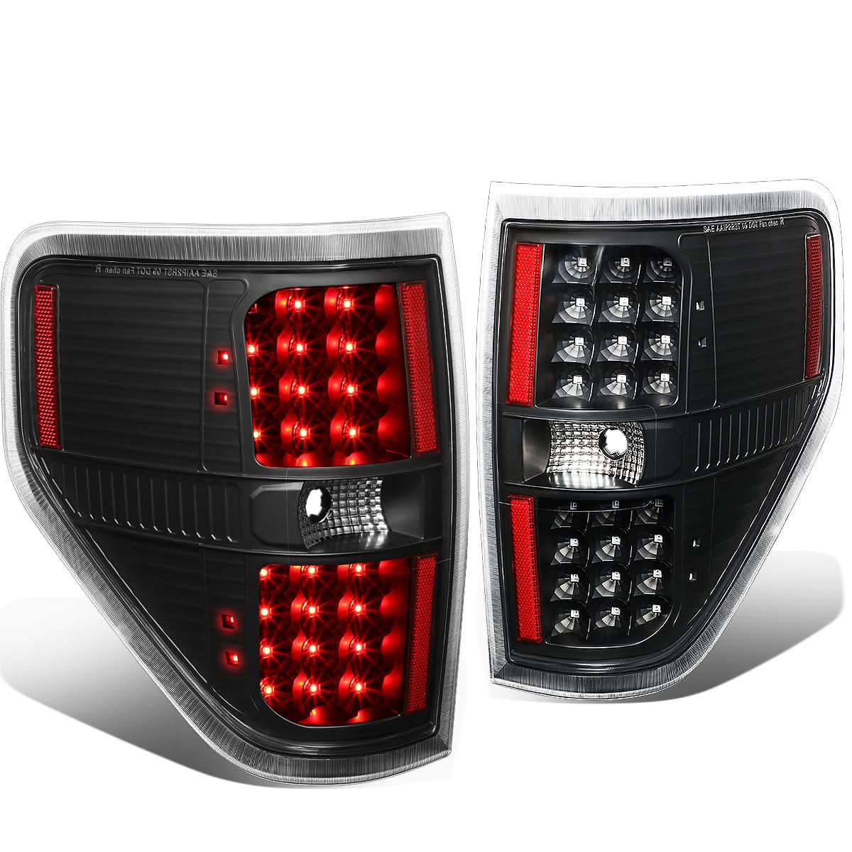 09-14 Ford F-150 Full LED Tail Lights - Black/Clear