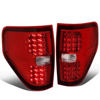 09-14 Ford F-150 Full LED Tail Lights - Chrome/Red